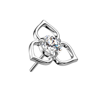 Or 14kt Embout Embout Fleur Zircone  Enfoncer