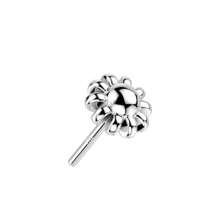 Or 14kt Embout Embout Fleur Enfoncer