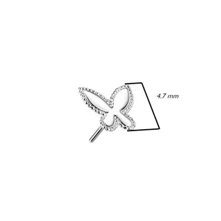 Or 14kt Embout Embout Papillon Enfoncer