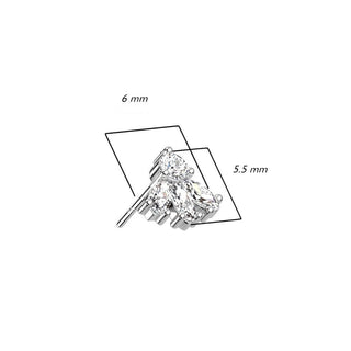 Or 14kt Embout Embout 4 Zircones Enfoncer