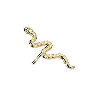 Or 14kt Embout Embout Serpent Enfoncer