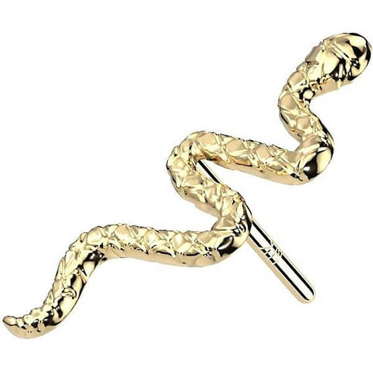 Solid Gold 14 Carat Top Snake Push-In