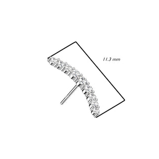 Or 14kt Embout Embout Courbé Zircone Enfoncer