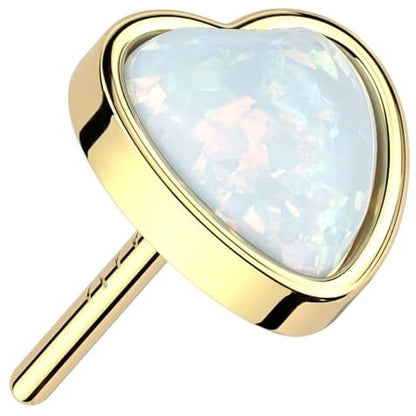 14 Karat Gold Herz Opal Push-In