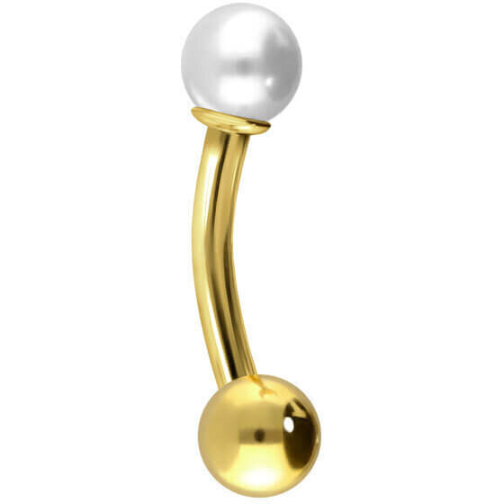 Solid Gold 18 Carat Belly Button Piercing Genuine Freshwater Pearl