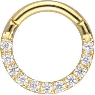 Solid Gold 18 Carat Ring Zirconia Clicker