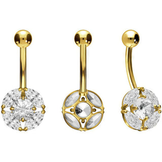 Oro 18kt Piercing ombligo Circonita redonda