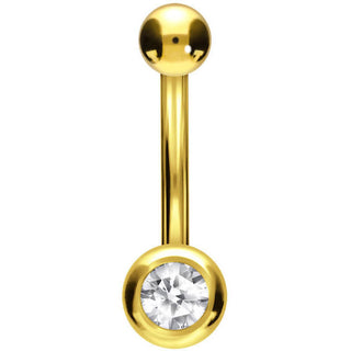 Oro 18 kt Piercing Ombelico Sfera con zircone