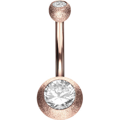 Oro 18kt Piercing ombligo Doble bola con diamante