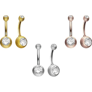 Or 18kt Piercing Nombril Bille 2 Diamant