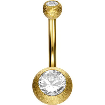 18 Karat Gold Bauchnabelpiercing Kugel 2 Diamant
