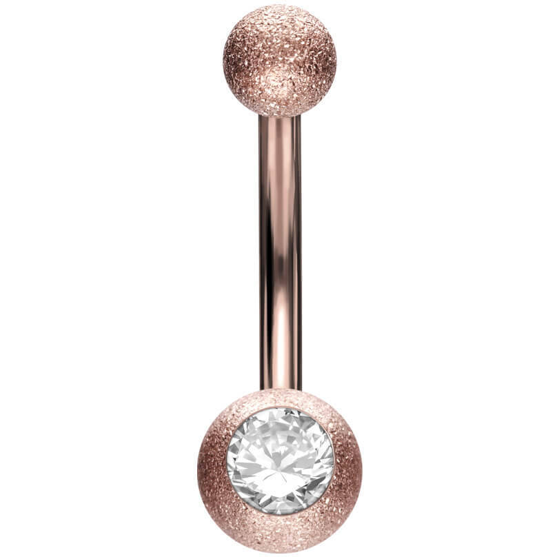 Solid Gold 18 Carat Belly Button Piercing Ball Diamond