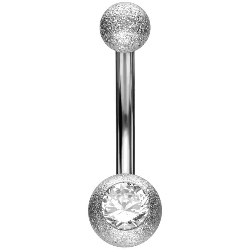 Solid Gold 18 Carat Belly Button Piercing Ball Diamond