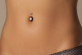 Solid Gold 18 Carat Belly Button Piercing Ball Diamond