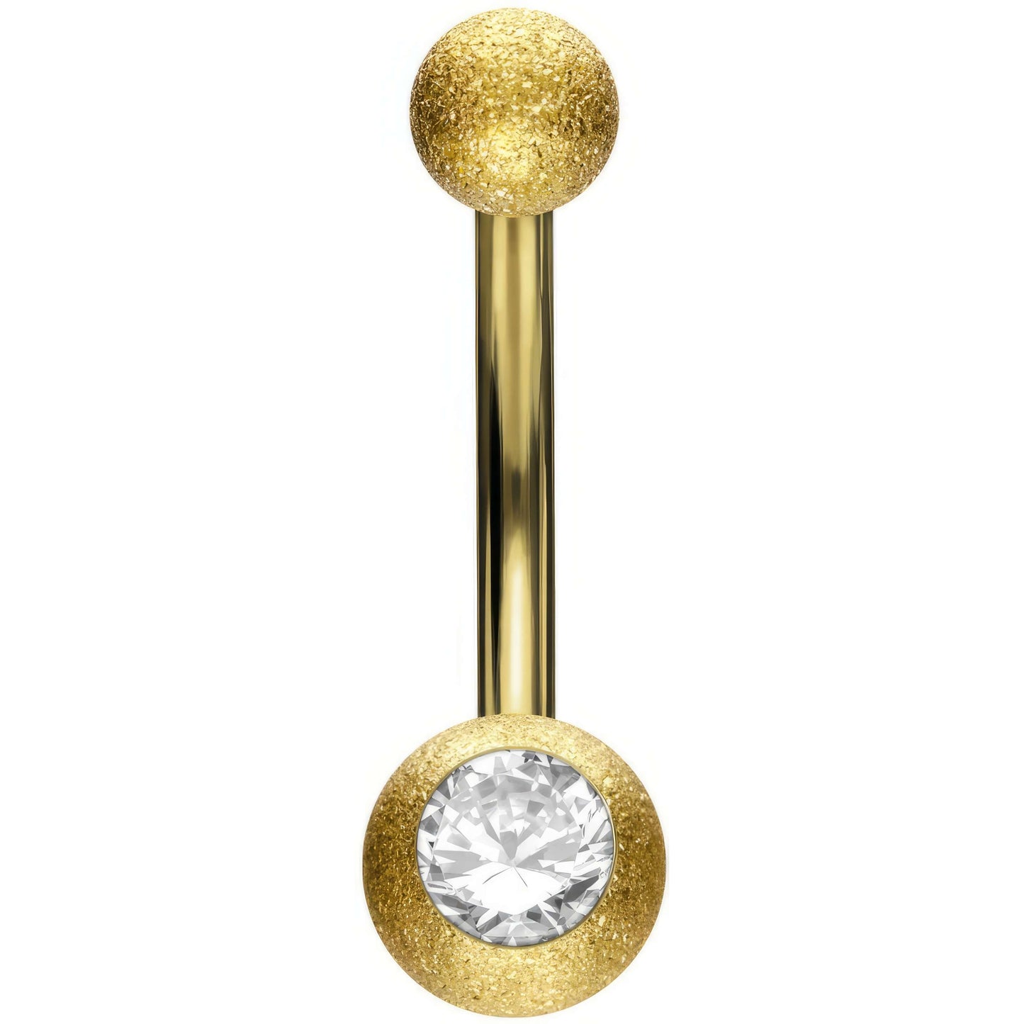 Oro 18kt Piercing ombligo Bola con diamante