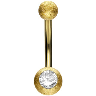 Solid Gold 18 Carat Belly Button Piercing Ball Diamond