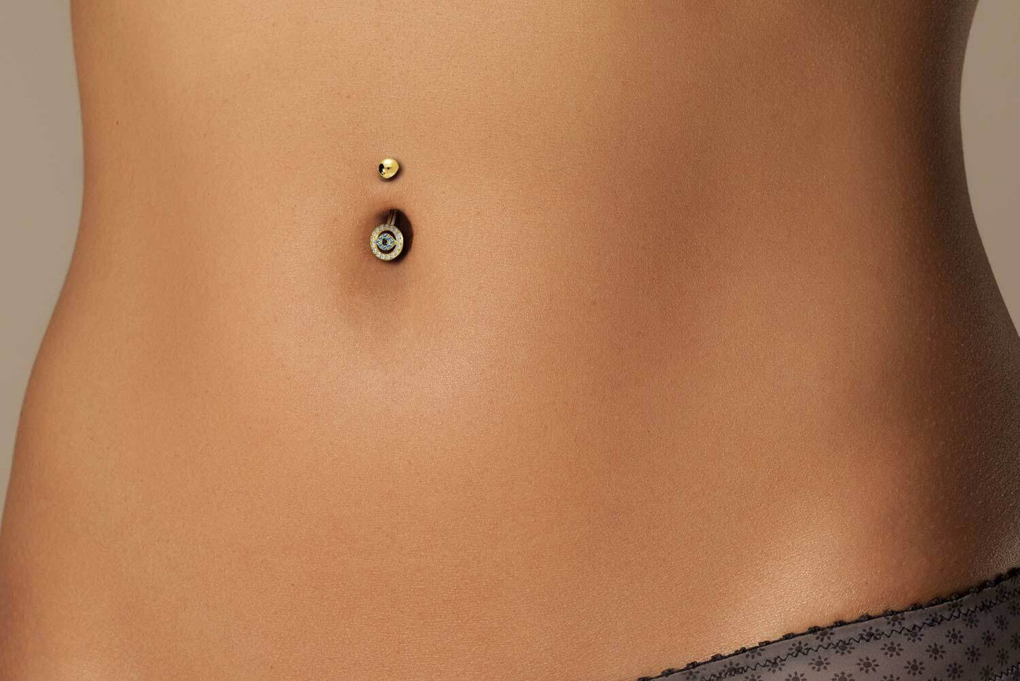 Oro 18kt Piercing ombligo Ojo de circonitas