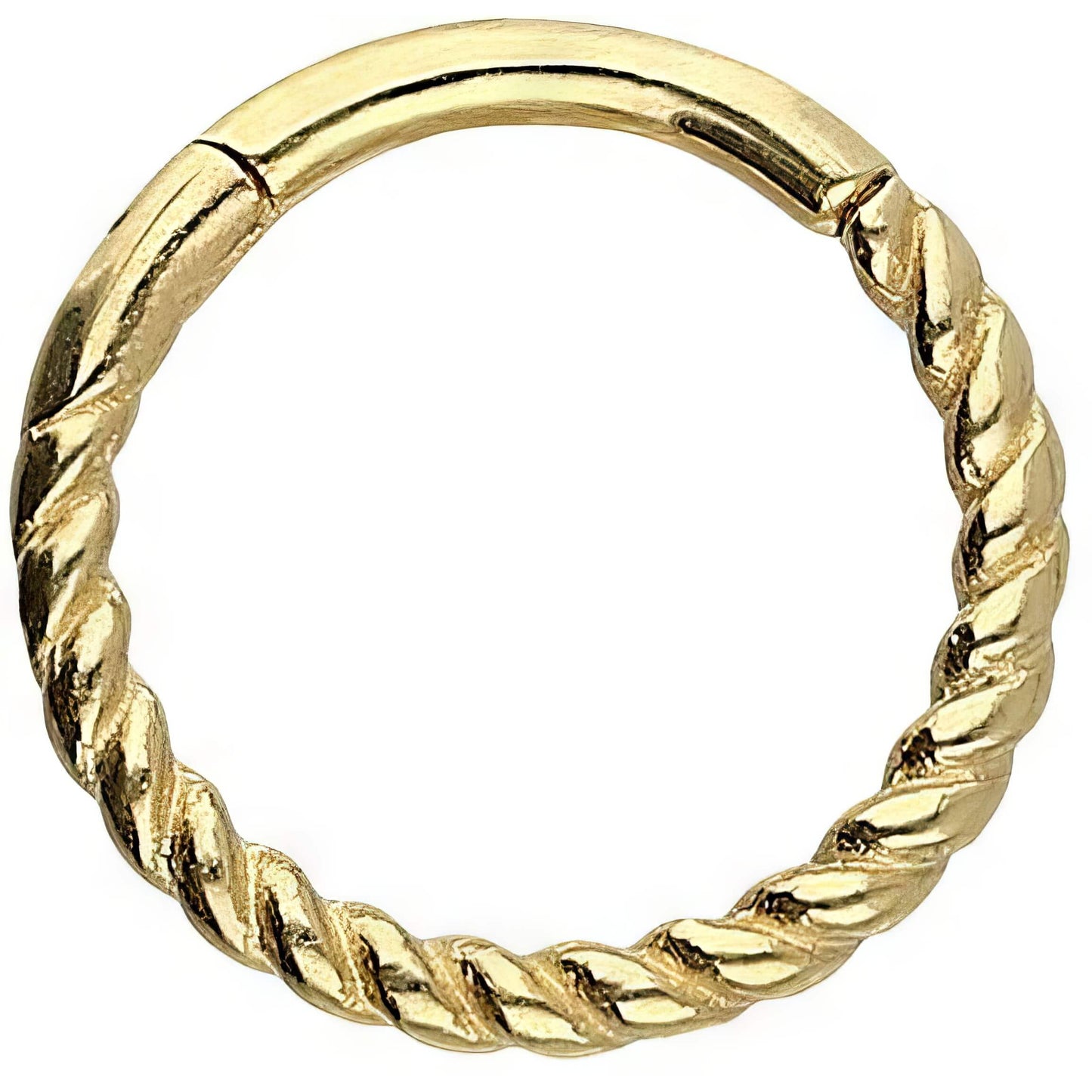 Solid Gold 18 Carat Ring Twisted Clicker