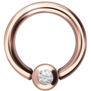 Oro 18kt Anillo Circonita esférica Cierre de bola