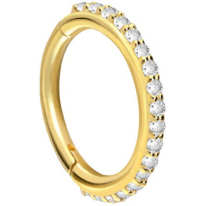 18 Karat Gold Ring Zirkonia Clicker