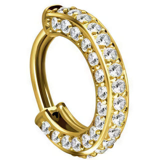 18 Karat Gold Ring Zirkonia Clicker