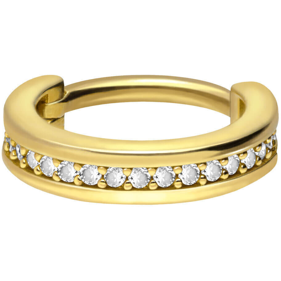 Solid Gold 18 Carat Ring Zirconia Clicker