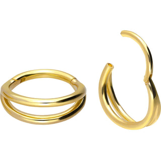 Solid Gold 18 Carat Ring Double Ring Clicker