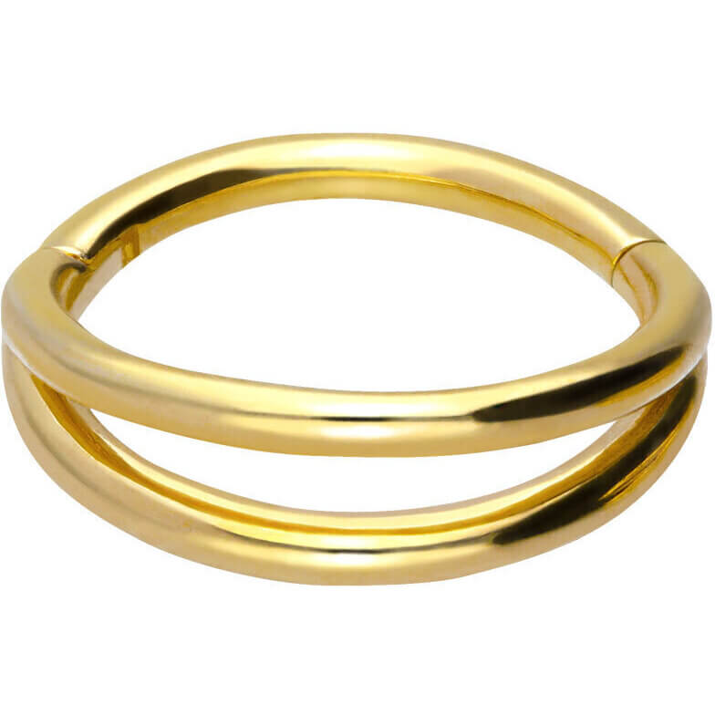 Solid Gold 18 Carat Ring Double Ring Clicker