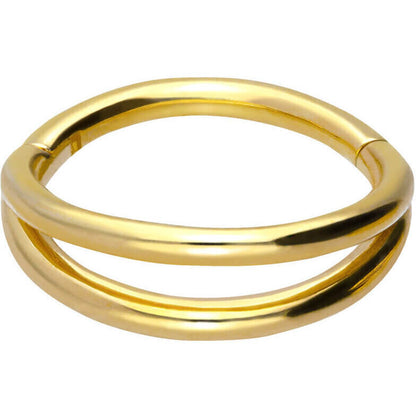 Solid Gold 18 Carat Ring Double Ring Clicker