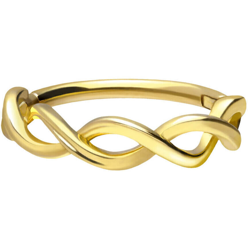 Solid Gold 18 Carat Ring Twist Clicker
