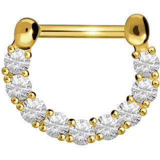 Or 18kt Anneau Zircone Cliqueur