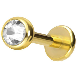 Solid Gold 18 Carat Labret Zirconia Ball