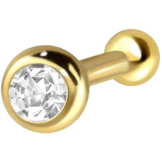 Oro 18 kt Stud Nasale Sfera con zircone