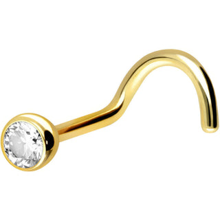 Oro 18 kt Screw Nasale Sfera con zircone