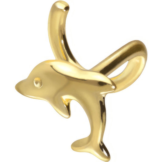 Solid Gold 18 Carat Nose Screw Dolphin