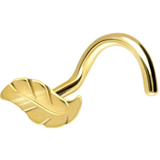 Solid Gold 18 Carat Nose Screw Leaf