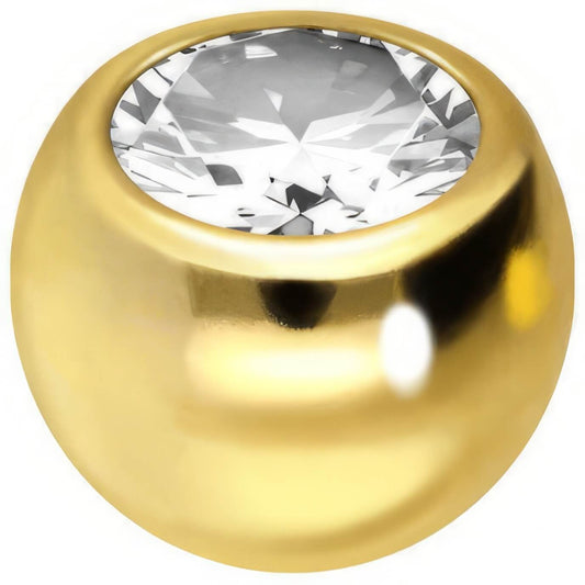 Or 18kt Embout Rond Zircone