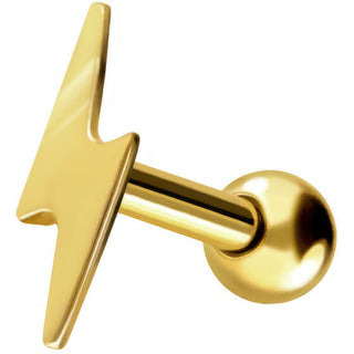 Solid Gold 18 Carat Barbell Lightning Bolt